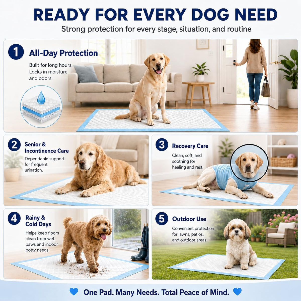 Extra Large Puppy Pads 28"x34", Heavy Duty Thicker Pee Pads for Dogs,1800ml 48-Hour Super Absorbent Disposable Training Pads,6-Layer Leakproof Protection,Quick-Dry High Absorbency,20 Count