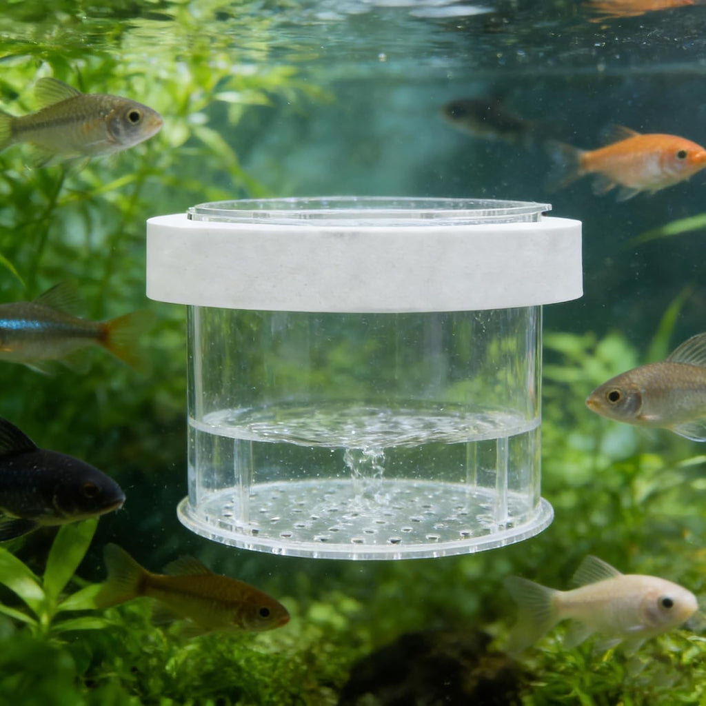 Ipetboom Floating Aquarium Breeding Box with Lid Fish Tank Separate Box for Guppy Fry Small Fish and Baby Transparent Nursery Isolation Container for Tank Separation and Breeding
