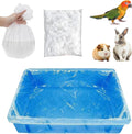 50 Pcs Disposable Rabbit Cage Liners, Small Animals Leak Proof Plastic Litter Box Film Liners for Bunny Guinea Pig Hamster Chinchilla Bird Clear Tray Covers Toilet Film Bags (60″)