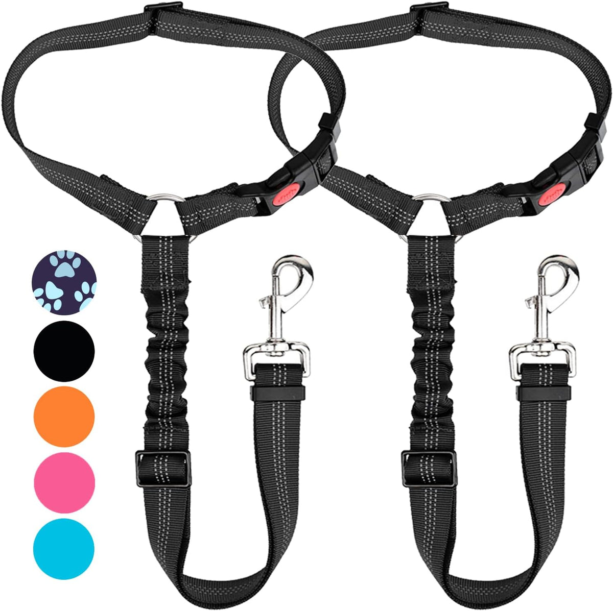 Lukovee Dog Car Seat Belt, 2 Pack, Headrest Restraint, Headrest