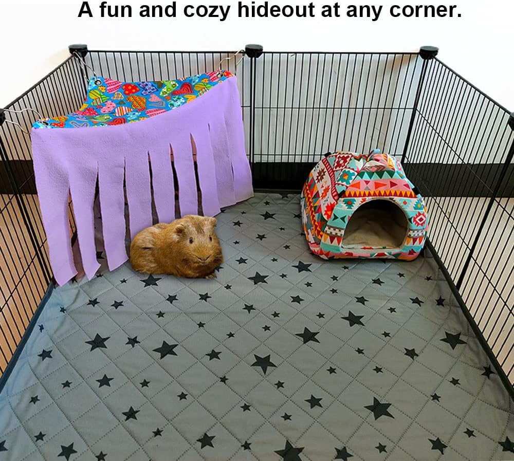 RIOUSSI Guinea Pig Hideout Hideaway Corner Fleece Toys Cage Accessories