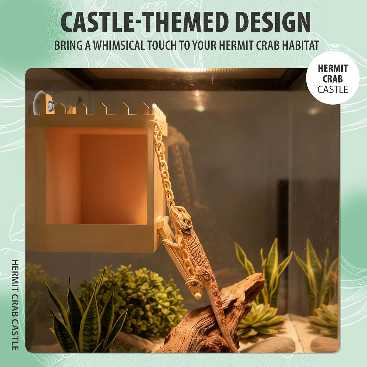 Hermit Crab Climbing Wall Foraging Cave Hermit Crab Accessories Climbing Toy Viewing Moist Hideaway Tank Enrichment Decor for Crabs Parrots Lizards Chameleon Reptiles