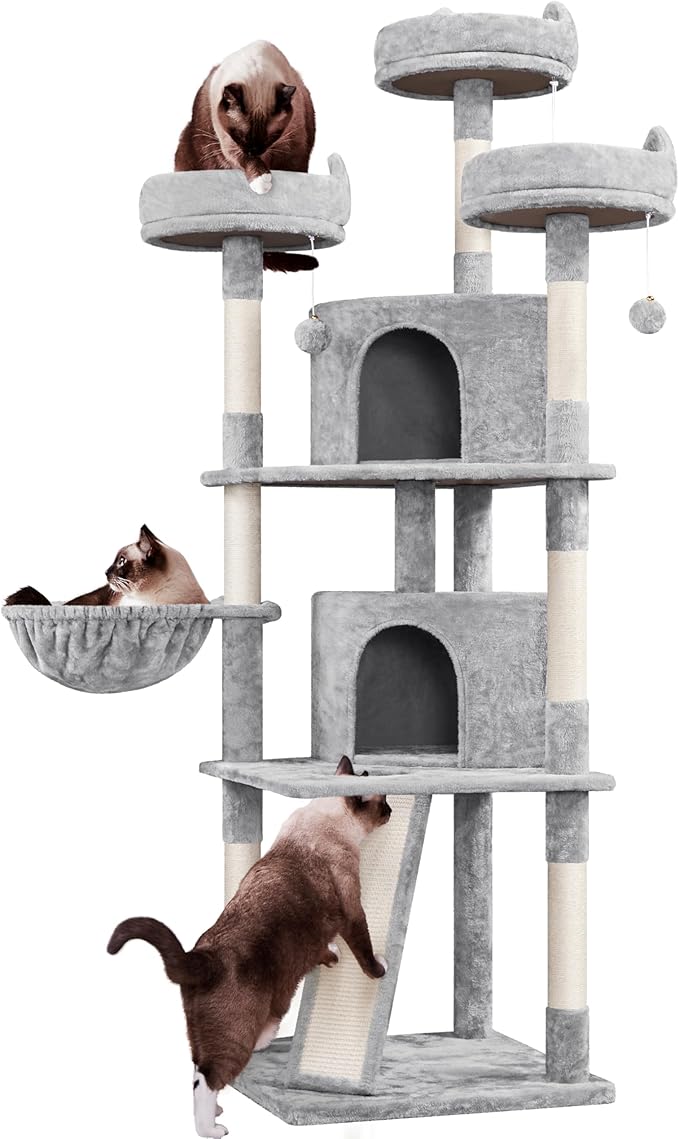 Yaheetech 76in Cat Tree Multi-Level Cat Tower by Yaheetech