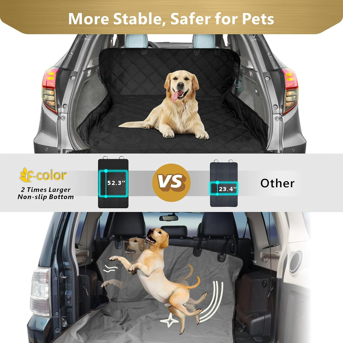 SUV Cargo Liner for Dogs - Trunk Cover for SUV with Bumper Flap Protector