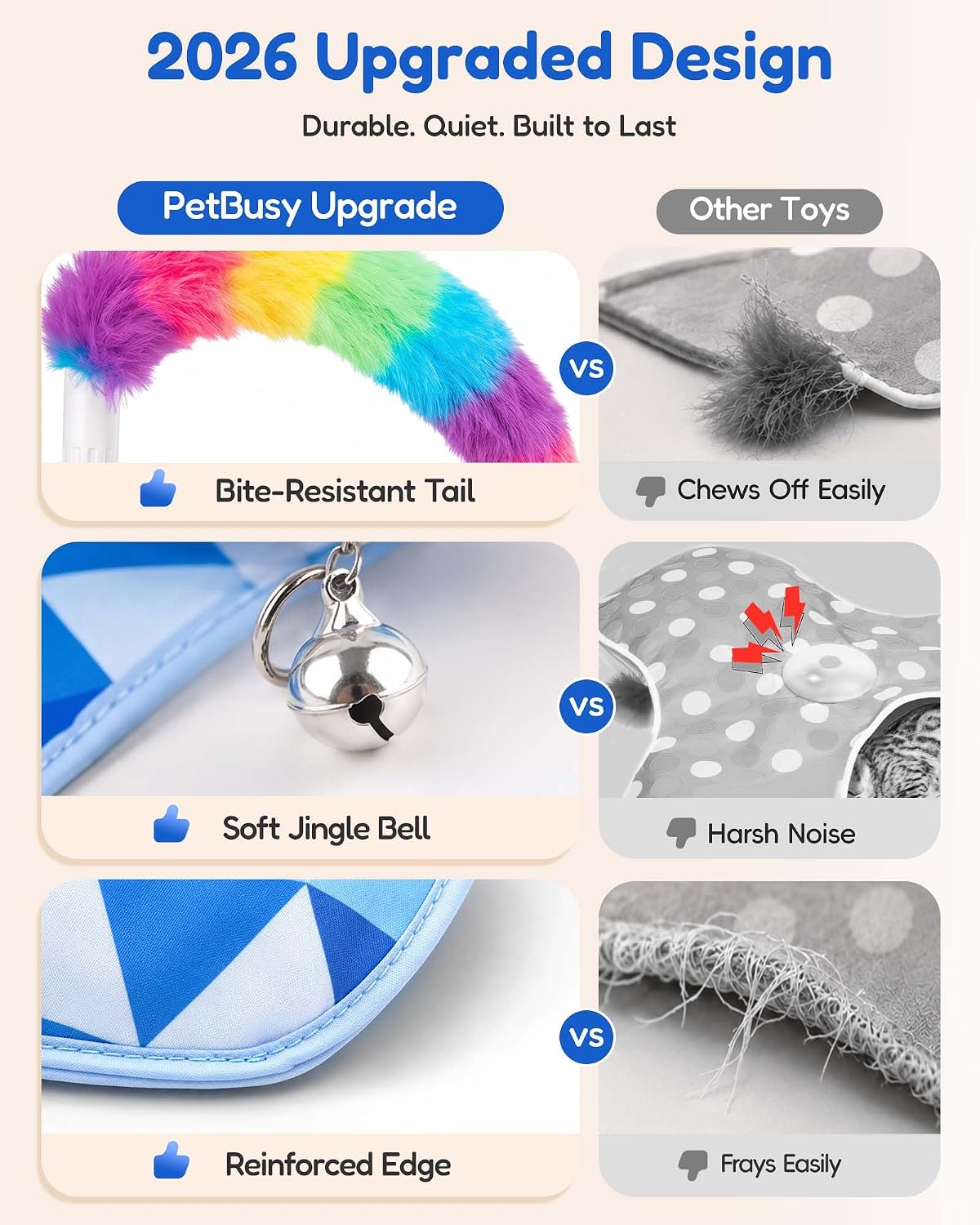 PetBusy Smart Interactive Cat Toys for Indoor Cats Chasing and Pouncing Fun