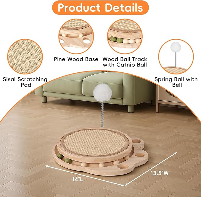 Cat Scratcher Board, 3-in-1 Cat Scratcher & Activity Center - Image 5