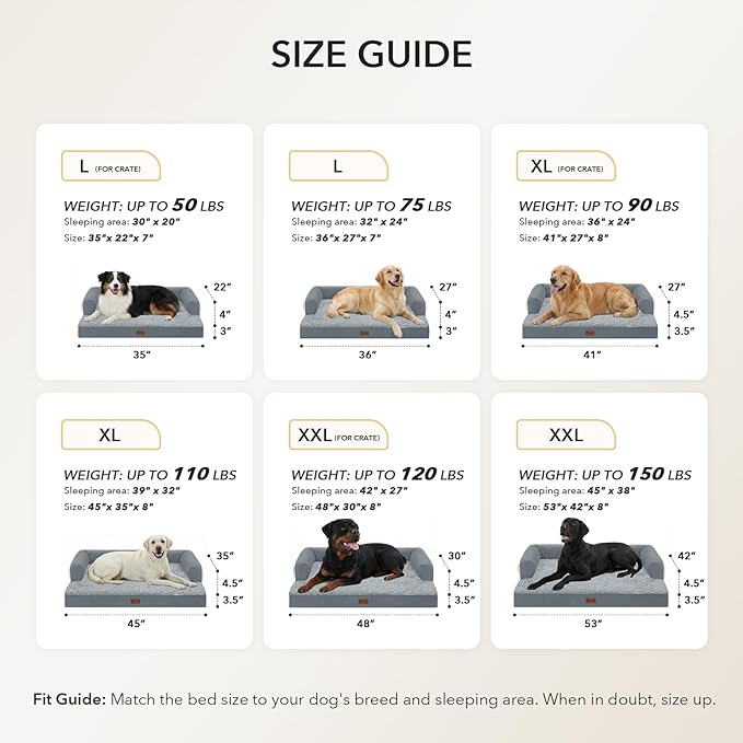 Orthopedic Dog Beds for Large Sized Dogs, Waterproof Egg Crate Foam Medium Dog - Image 5