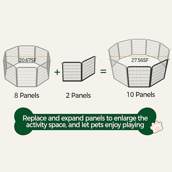 Yaheetech Dog Playpen Outdoor, 32 inch 4 Panels Dog Pen Indoor Heavy Duty Puppy - Image 8