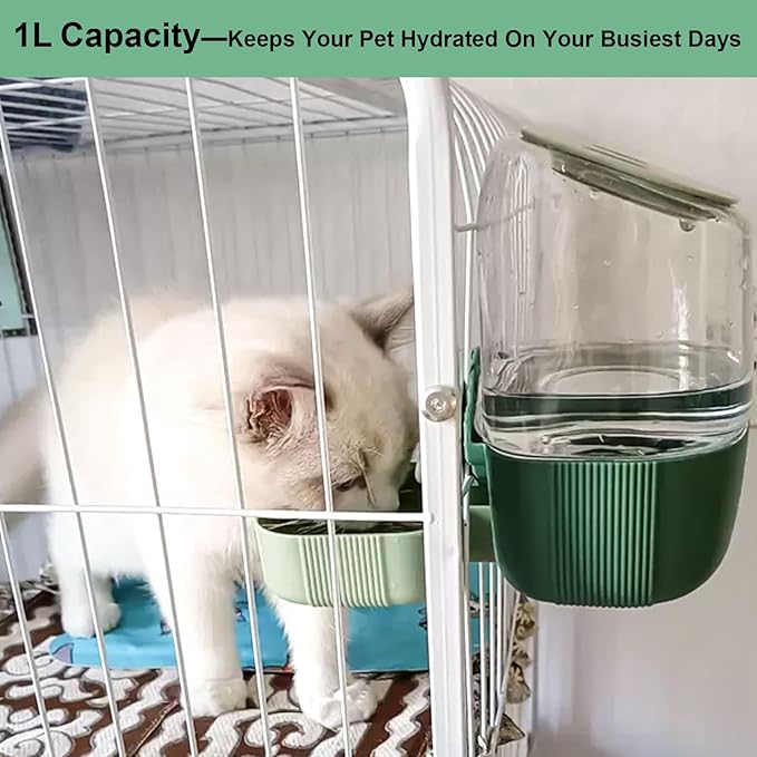 35oz Rabbit Water Bottle, Pet Hanging Automatic Water Dispenser - Image 2