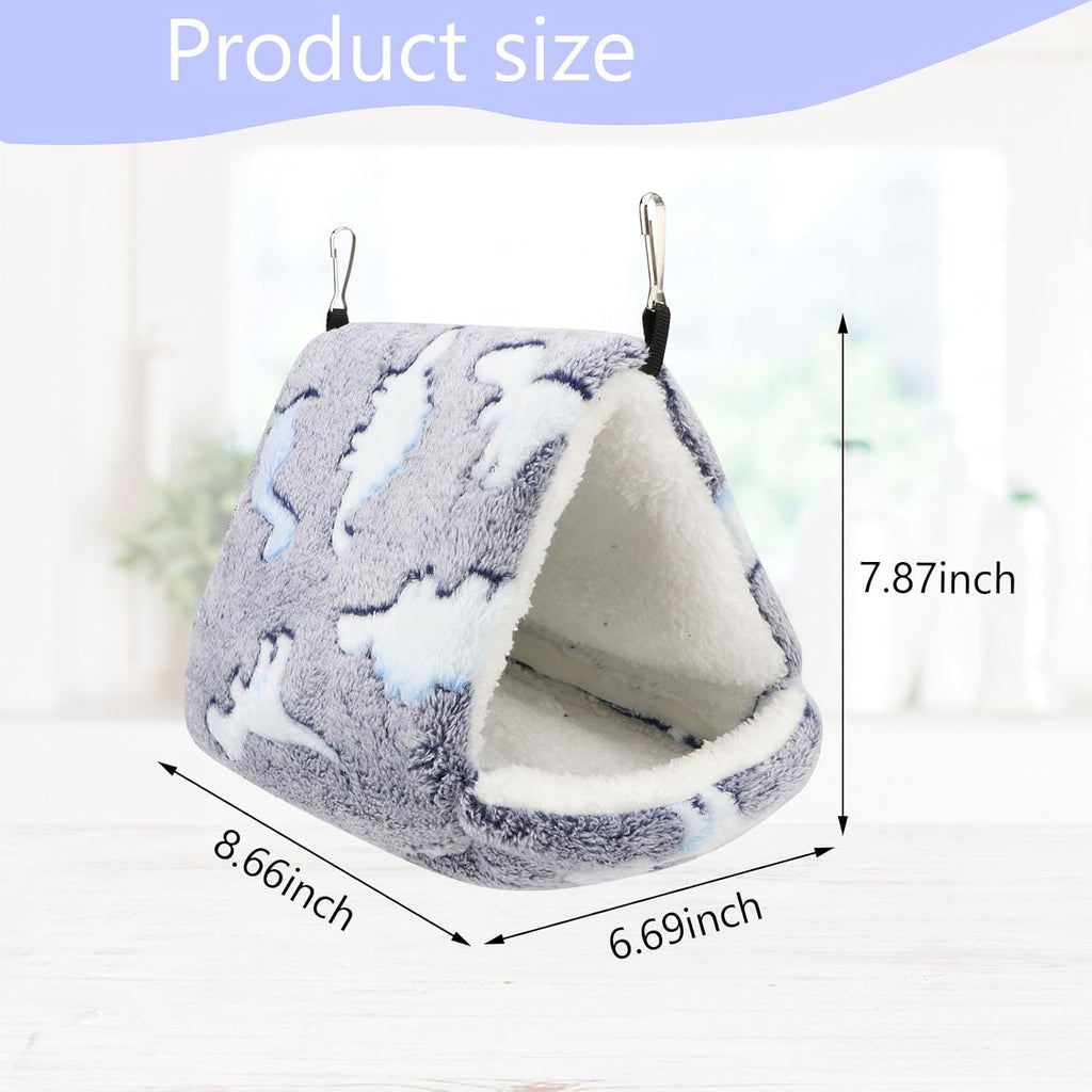 Hypeety Winter Warm Bird Nest Triangle Cotton Thick Bird Shed Hut, Grey, L
