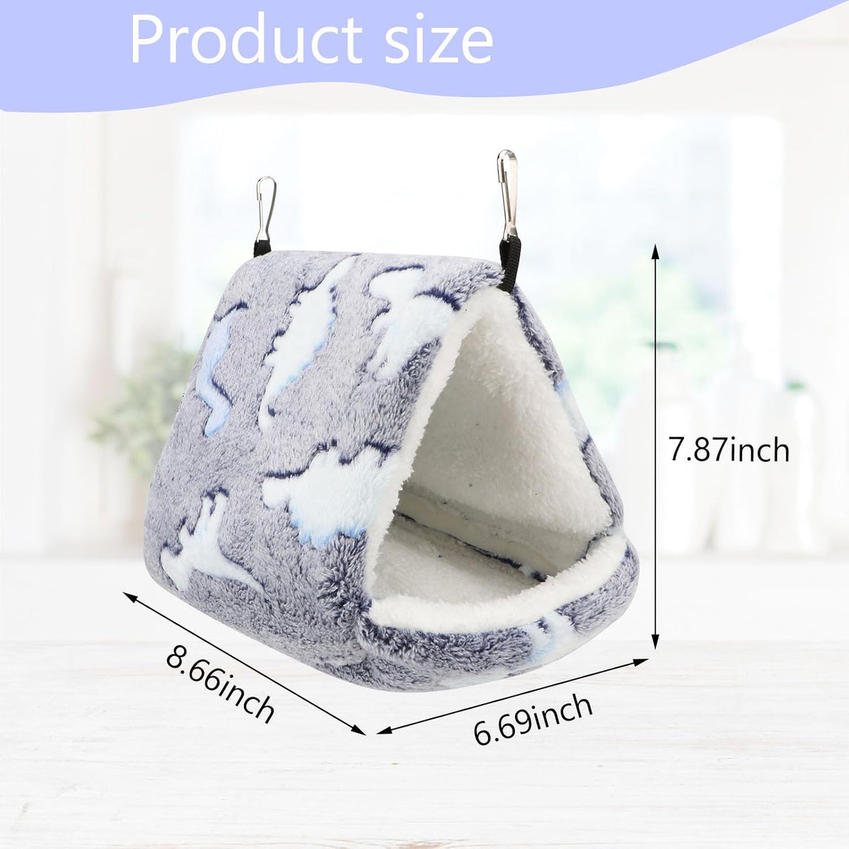 Hypeety Winter Warm Bird Nest Triangle Cotton Thick Bird Shed Hut, Grey, L