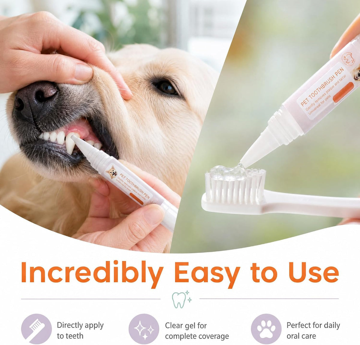 Dog Teeth Cleaning Pen - Plant-Based Pet Plaque Remover for Dogs & Cat