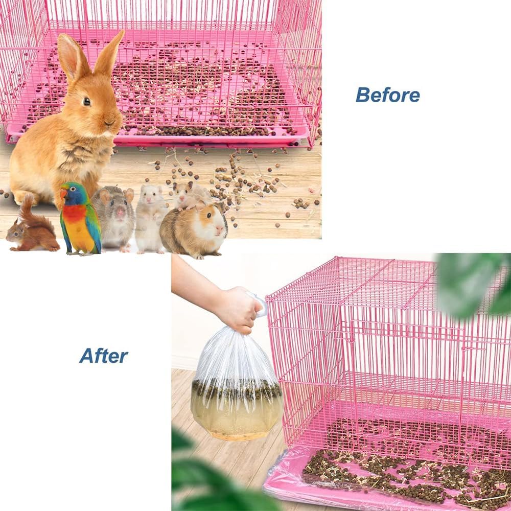 50 Pcs Disposable Rabbit Cage Liner Quick Cleanup Litter Box Liners Bags