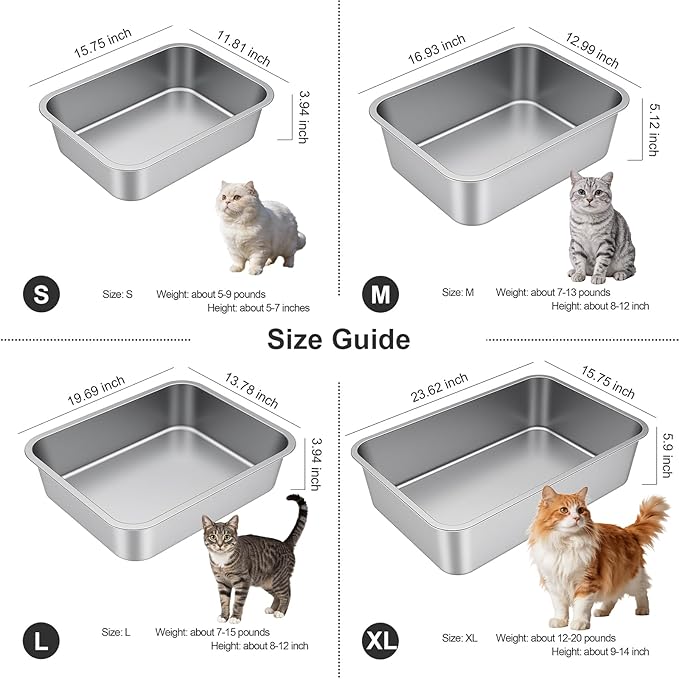 X-Large Stainless Steel Litter Box - Image 8