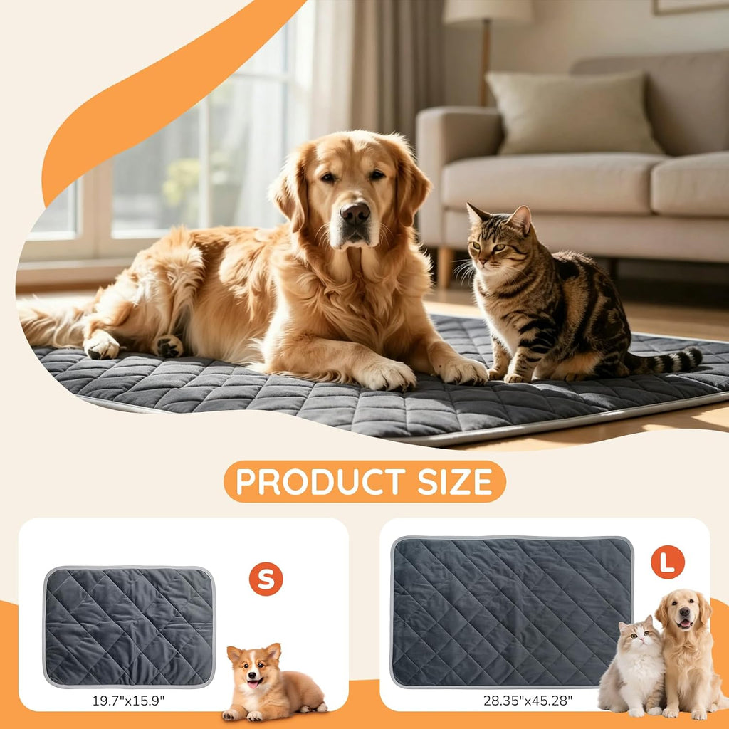 Mufico Self Warming Dog Bed Mats for Medium Large Pet, Grey, 28" X45"