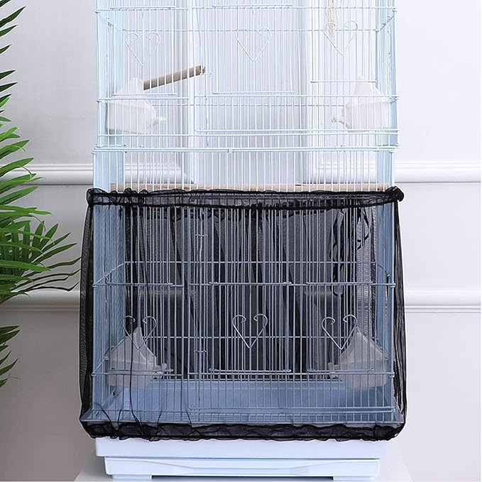 Bird Cage Seed Catcher, Large Airy Gauze Bird Cage Cover Guard, Adjustable - Image 7