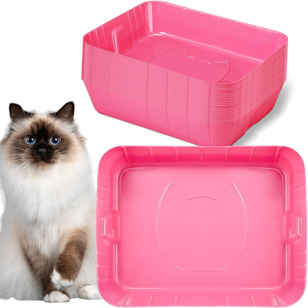 Bokon 25 Count Disposable Litter Box for Cats Large, White