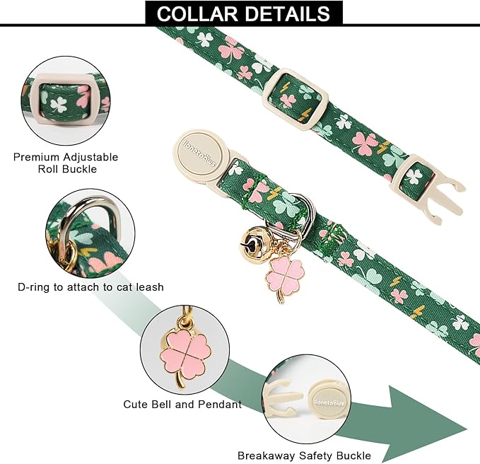 Lionet Paws 2pcs Pack St. Patrick Cotton Cat Collar, Breakaway Buckle - Image 3