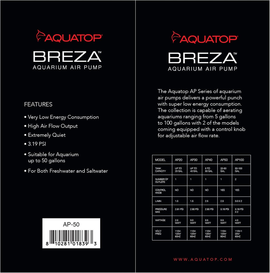 Aquatop Breza Aquarium Air Pump