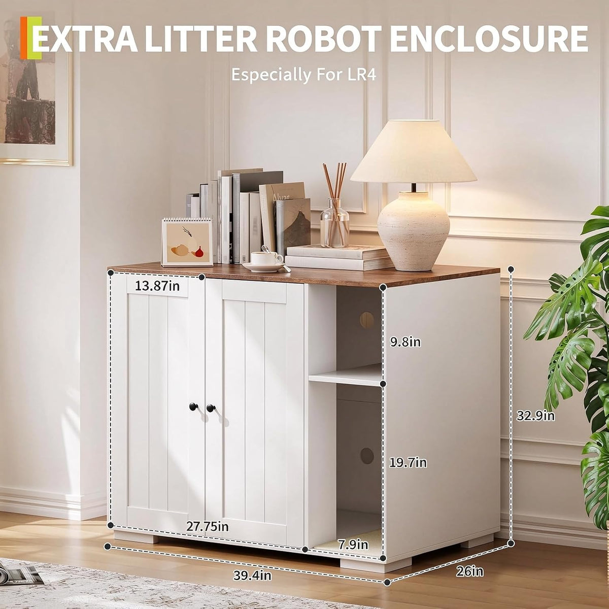 IDEALHOUSE Cat Litter Box Enclosure, Hidden Litter Box Furniture