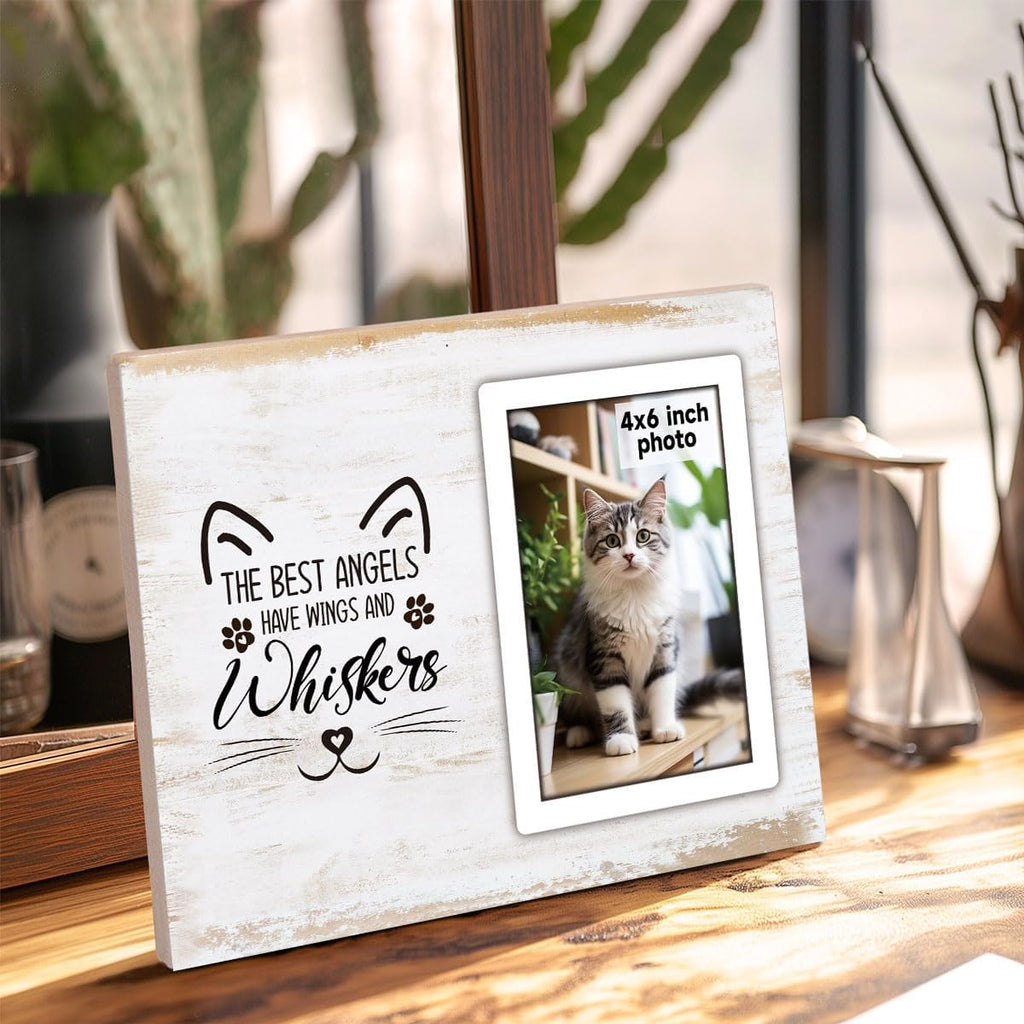Cat Memorial Gifts for Loss of Cat, Pet Picture Frame Cat Memorial Picture Frame, Cat Loss Sympathy Gift for Women, Family, Pet Memorial Gifts Cat, Loss of Cat Memorials 4x6 Photo Frame