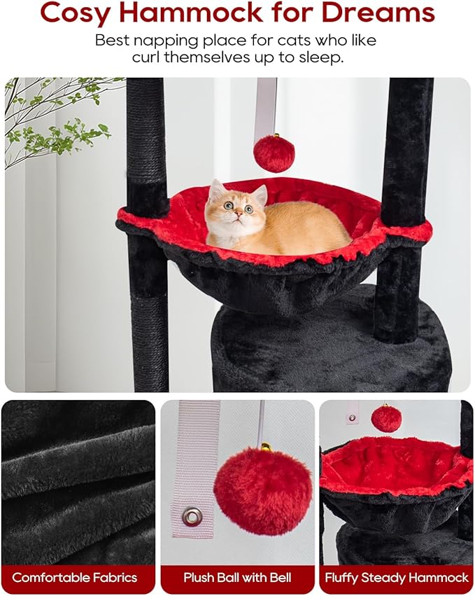 SYANDLVY Gothic Cat Tree with Coffin Bed - Image 3