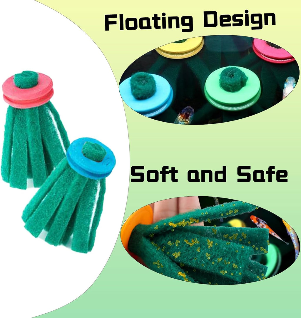20 Pcs Fish Spawning Mops for Aquarium, Replacement Breeder Mop, Floating Fish Spawn Breeding Mop for Fish Tank Aquarium Fry Hiding Decorations (Random Color)