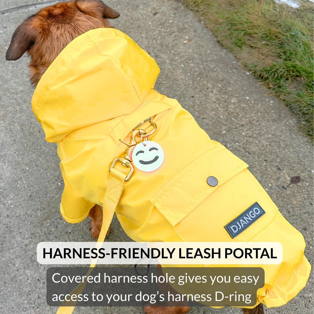 DJANGO Highland Dog Raincoat & Soft-Lined Rain Jacket - Yellow, Medium