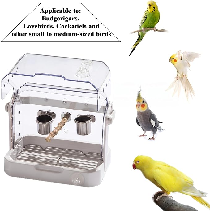 Bird Travel Cage, 10×6.7×8.3 Inches Waterproof & Sturdy Pet Carrier - Image 4
