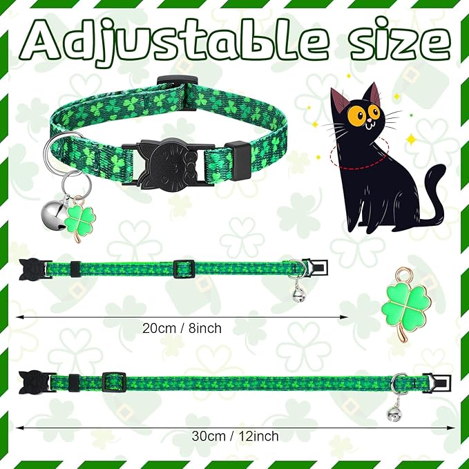 Talltalk 15 Pcs Holiday Cat Collars St. Patrick's Day Easter Adjustable - Image 2