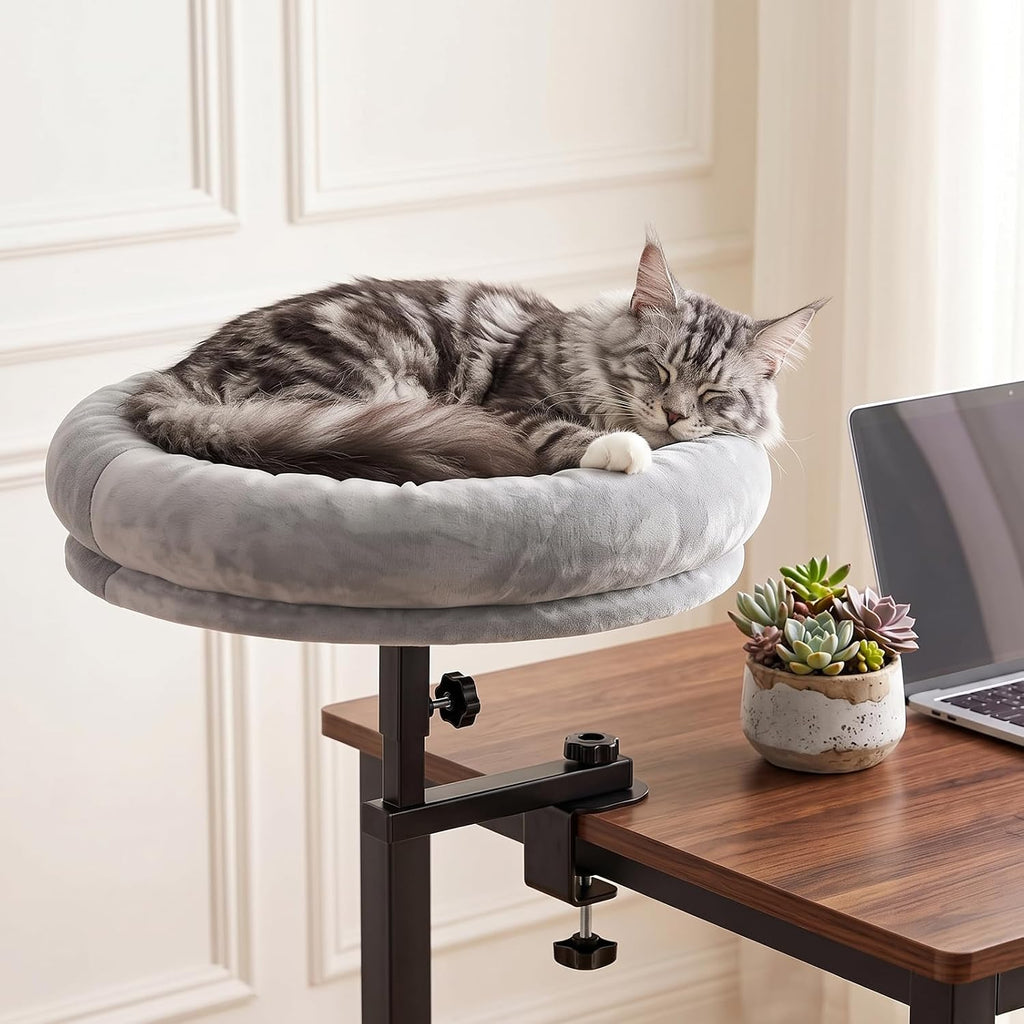Large/Small Cat Desk Bed 360° Rotating Adjustable Cat Hammock, 50 lbs