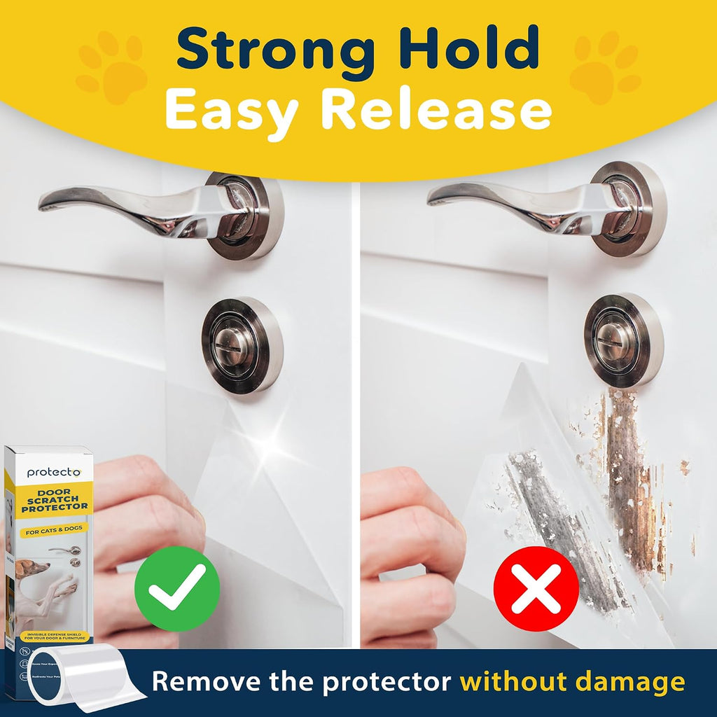 PROTECTO Door Protector from Dog Scratching w/Utility Knife - 2-Pack 60x8