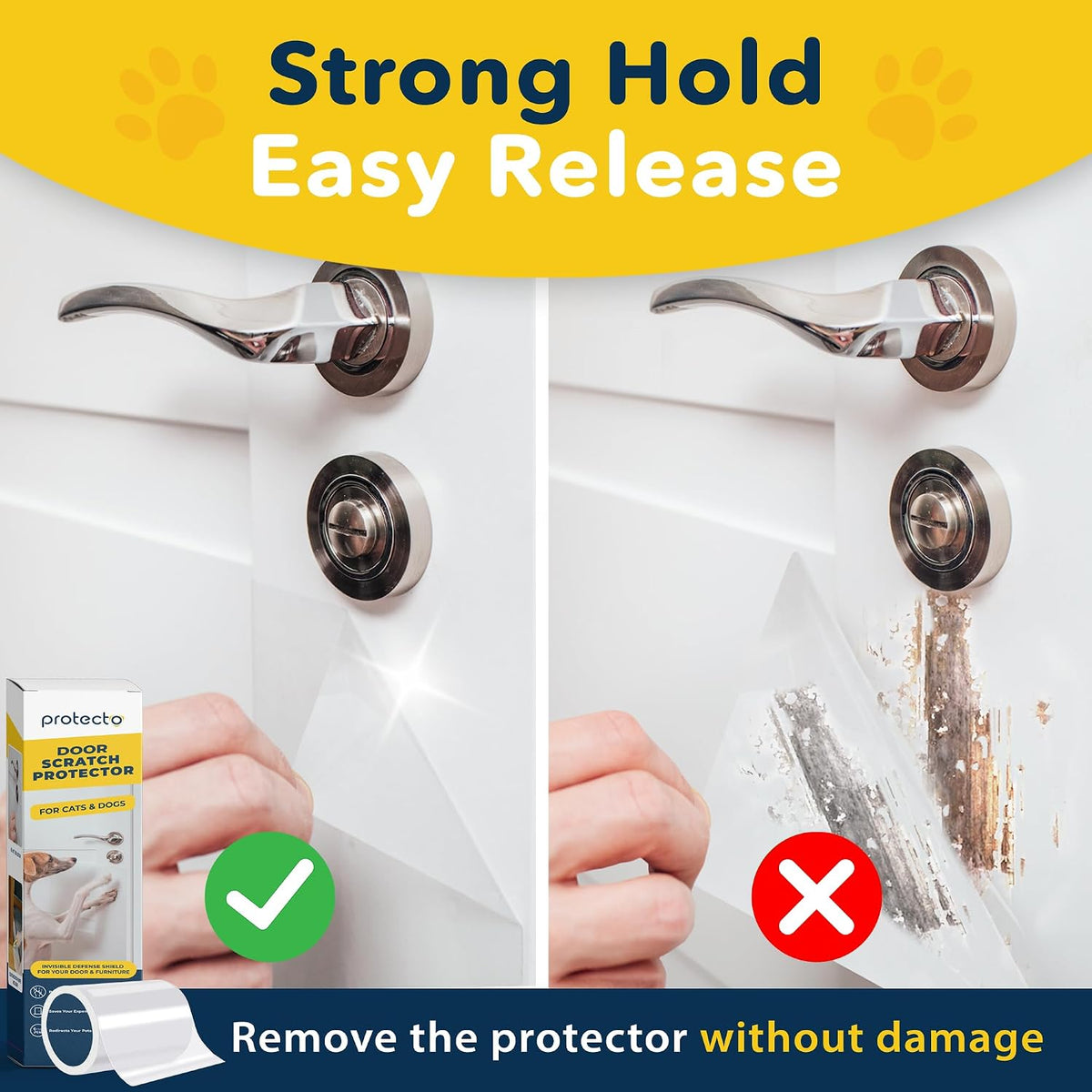 PROTECTO Door Protector from Dog Scratching w/Utility Knife - 2-Pack 60x8