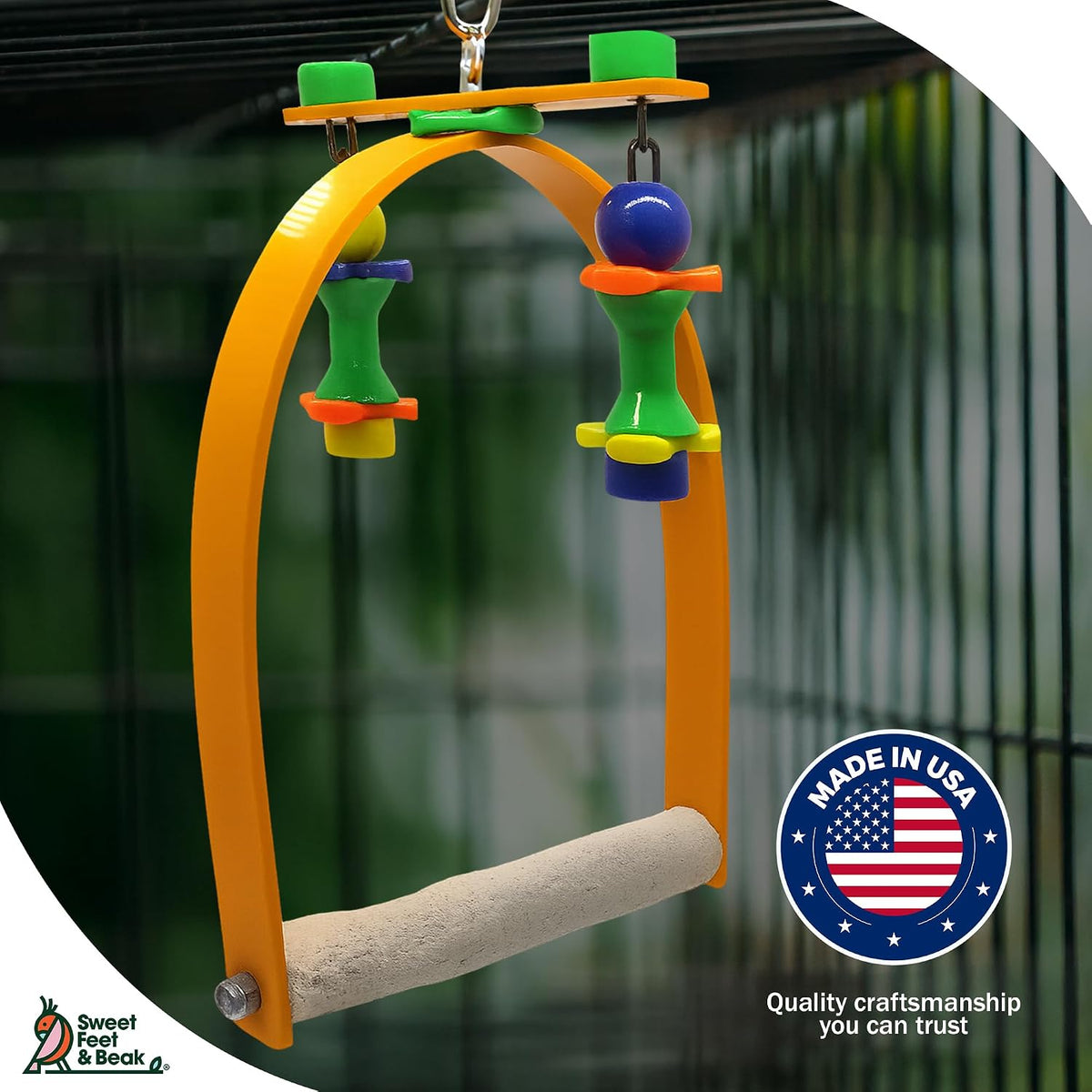 Sweet Feet and Beak Whirly Bird Swing, Medium Indoor Pedicure Perch