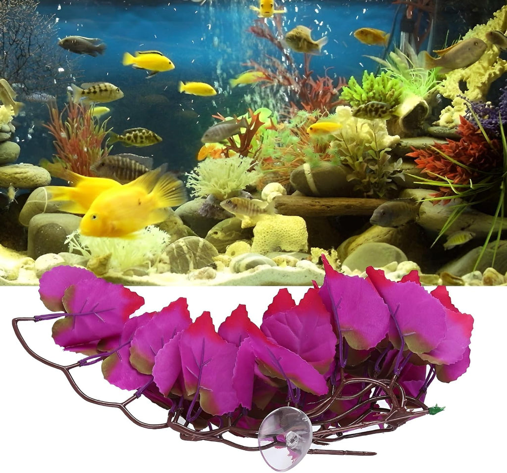 Artificial Reptile Plant with Suction Cup,Purple Leaf