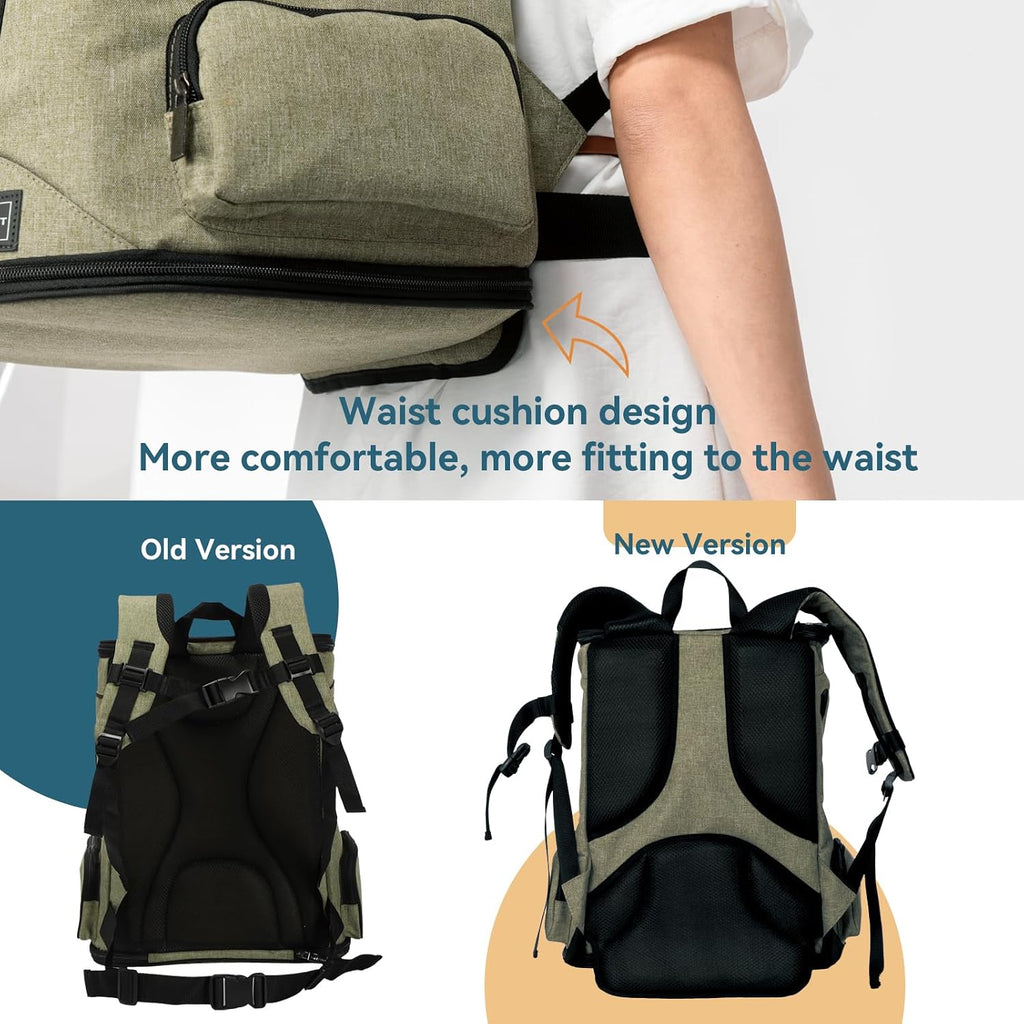 Petsfit Dog and Cat Backpack Carrier, Padded Waist Support, Up to 18 lb