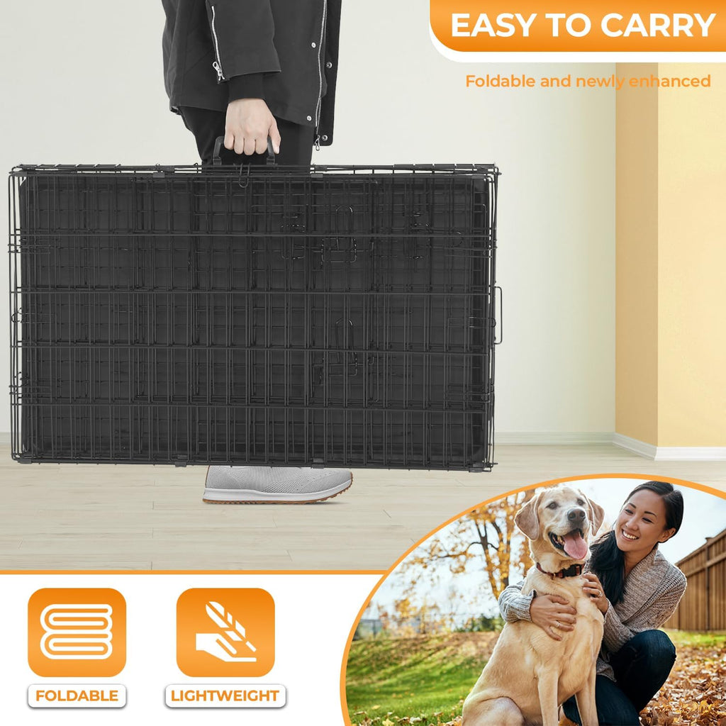 PayLessHere | 42 Inch Dog Crate for Medium Dogs | Black