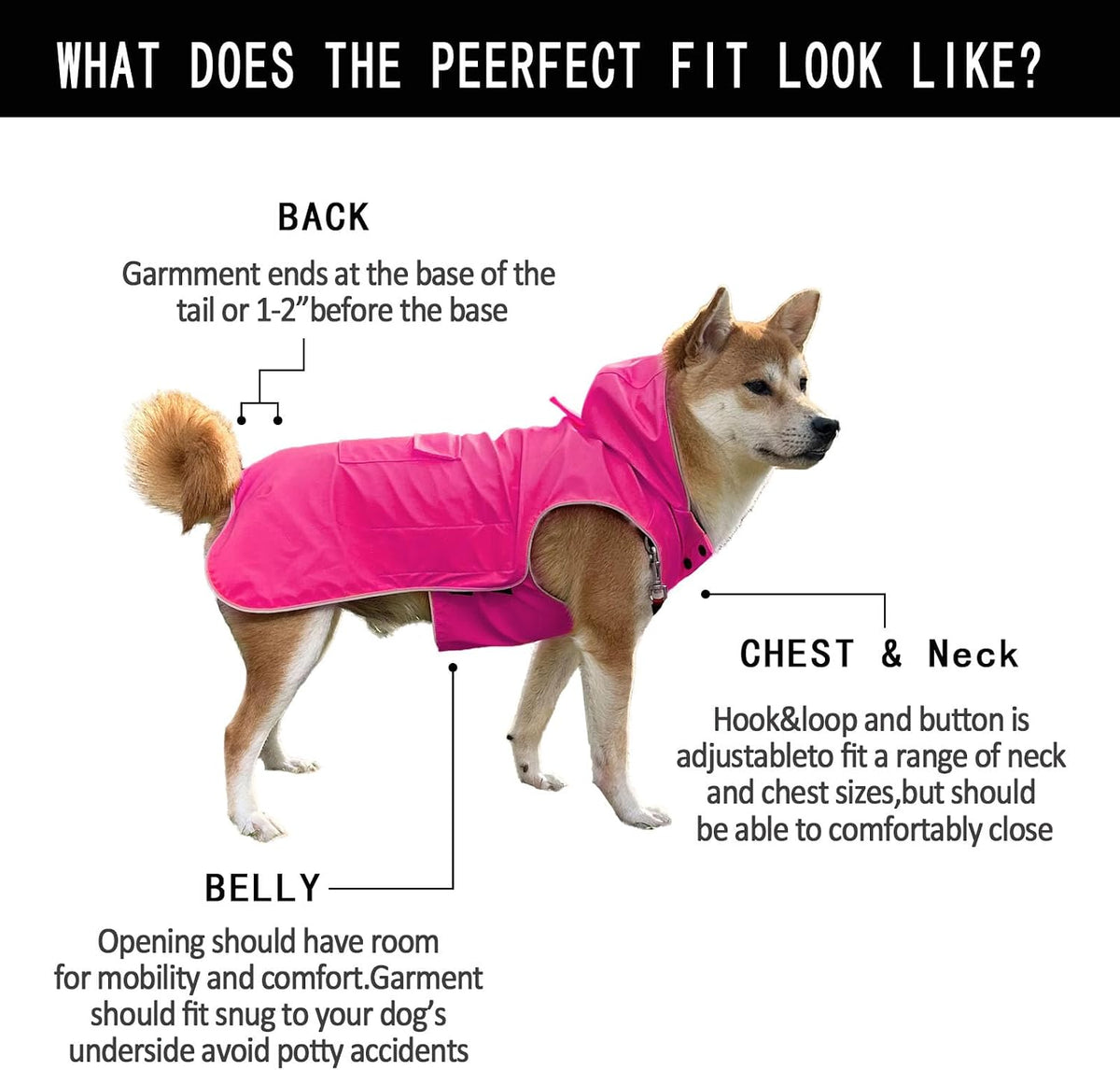 Easy Sporting Dog Raincoat with Soft Non-Stiff Fabric, Waterproof & Reflective Dog rain Jacket for High-Energy Dogs, Dog Poncho with Hood, Adjustable Neck, Belly Strap (Pink, XX-Large)
