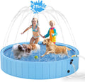 YSJILIDE Dog Pools for Large Dogs, 2-in-1 Sprinkler Pool for Kids Non-Slip Dog Swimming Pool for Outdoor Backyard Kids Dogs Ducks and Pet Baths 63" x 12"