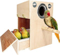 kathson Parakeet Nesting Box Wooden Bird Breeding Nest Parrots Mating House Wood Bird Aviary Budgie Cage Accessories for Cockatiel Finch Lovebirds Conure