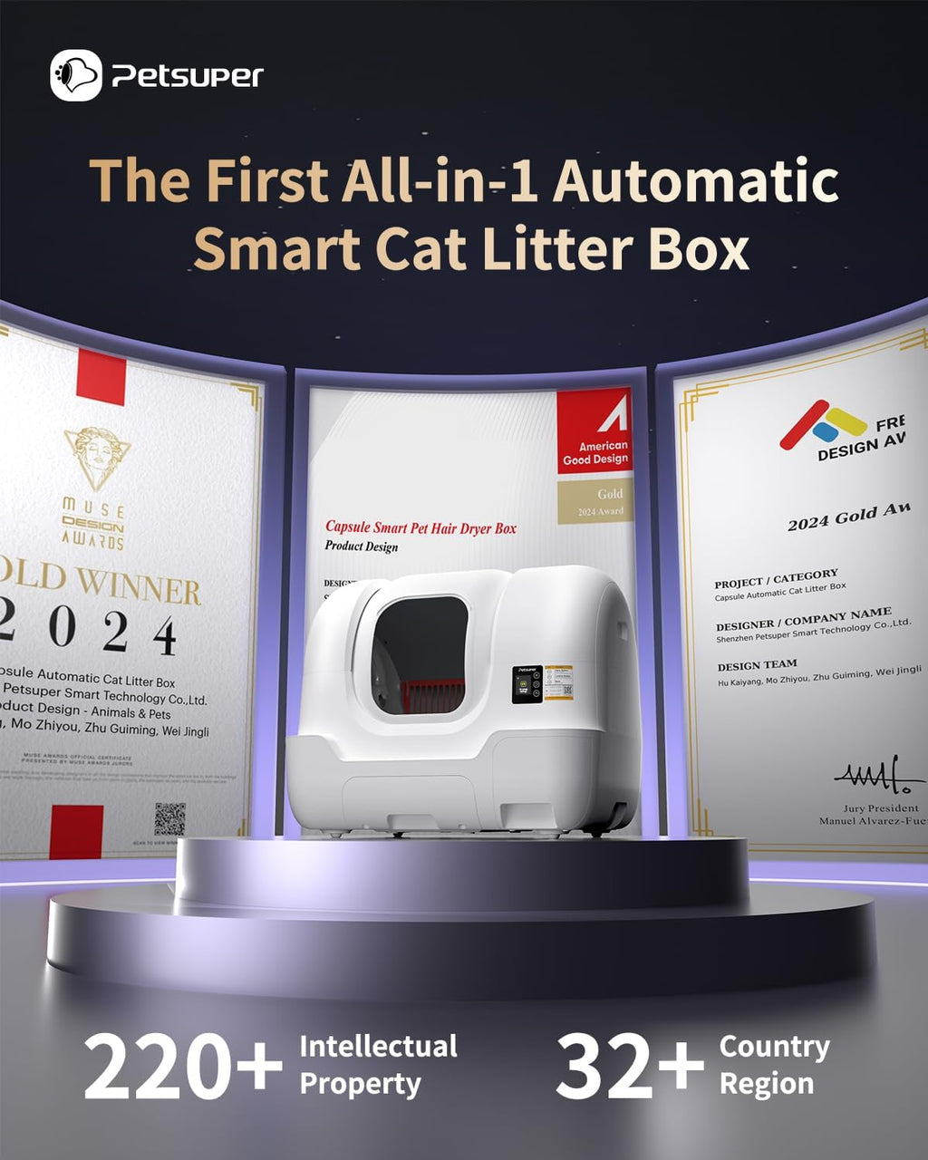 LitterGo Automatic Cat Litter Box, Extra‑Large 68L Smart Self‑Cleaning with Auto Sand Refilling, Auto Packing & Sealing, APP Control for Multi‑Cats