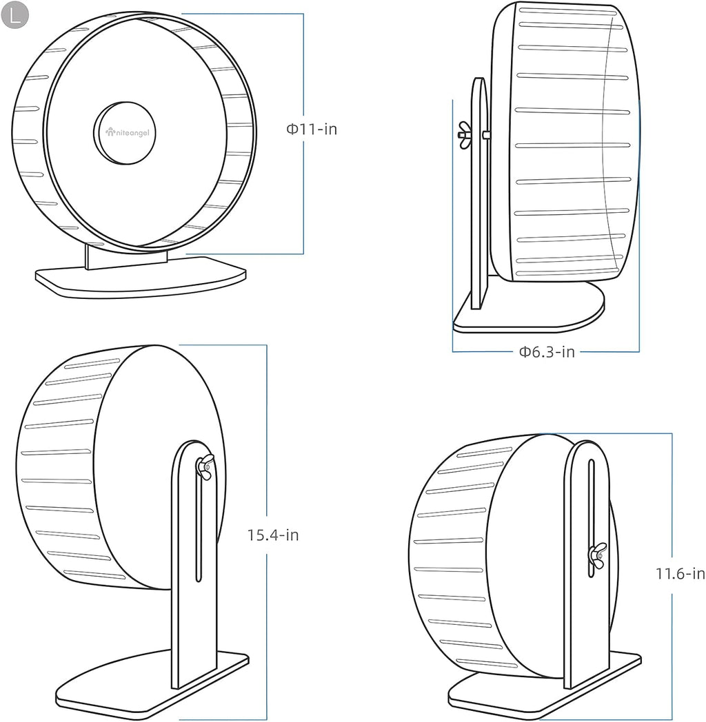Niteangel Super-Silent Hamster Exercise Wheels: Quiet 11 inch Running Wheel