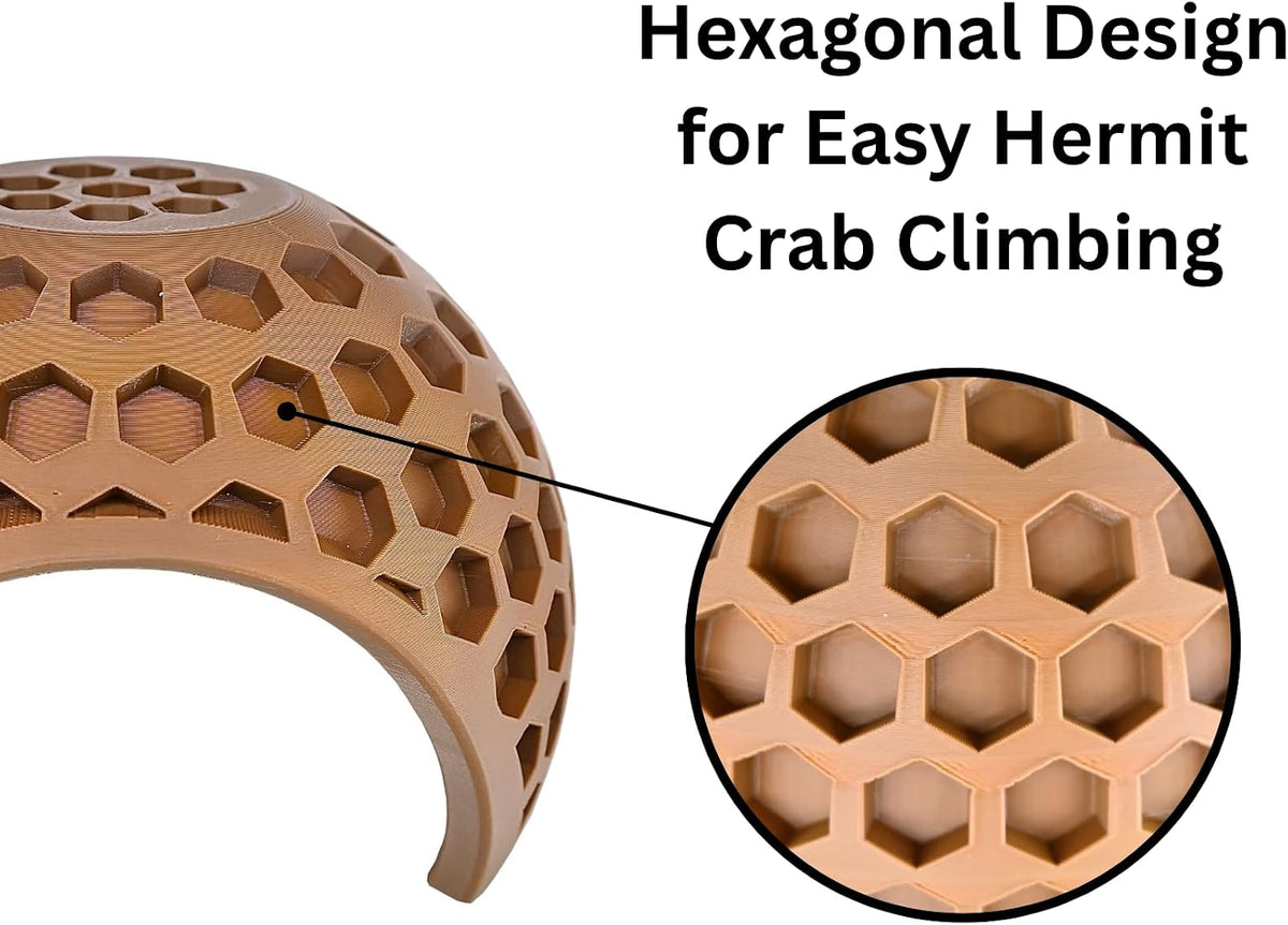 Hermit Crab Climbing Coconut Hideout Hut | Hermit Crab Climb Tank Decor Cave | Hideaway Habitat Hide Enrichment Decoration Accessories Supplies Toys Ornaments Climbing Toys