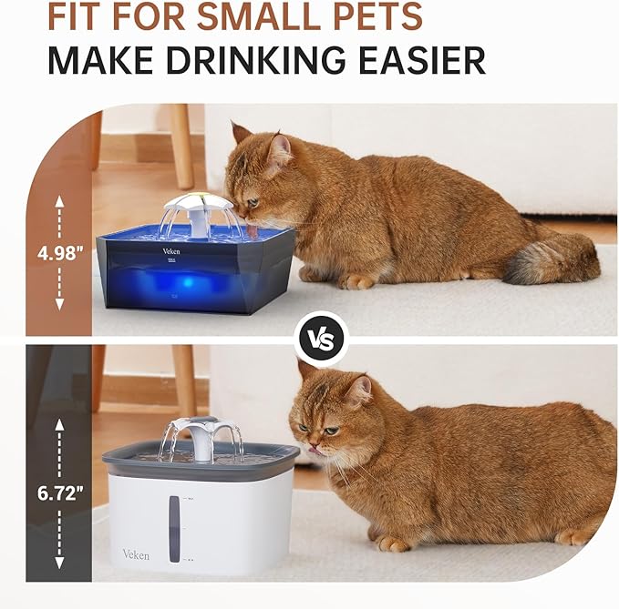 Veken Small Pet-Friendly Cat Water Fountain - Image 3