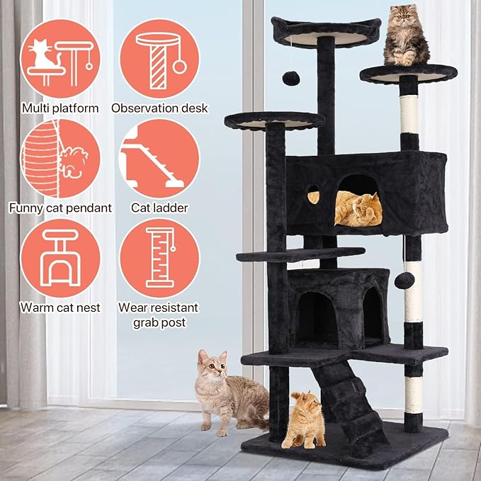 54in Cat Tree Cat Climbing Tower - Image 6