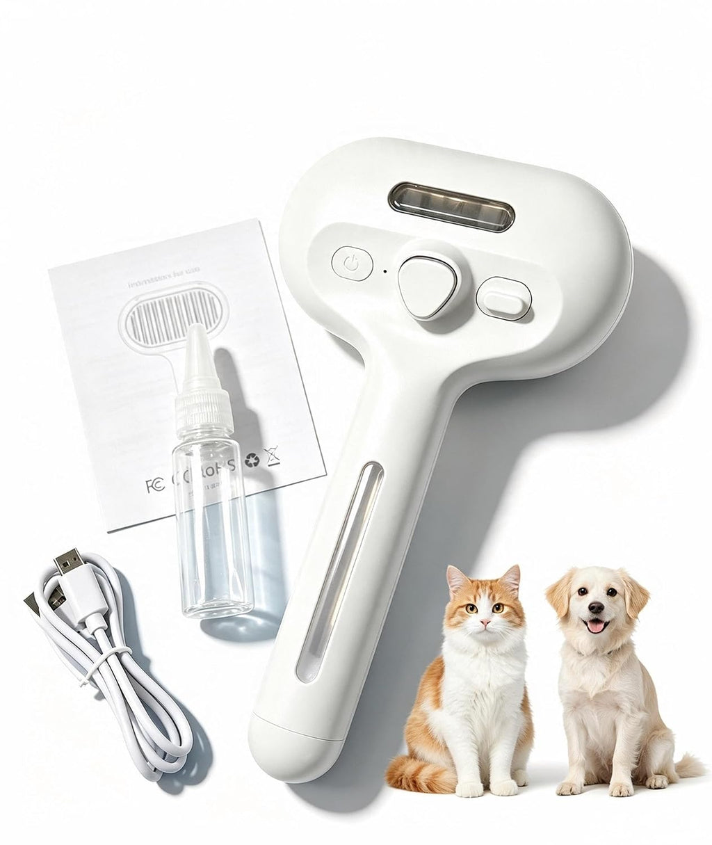 Steam Spray Pet Brush Dog Cat Grooming Comb For Shedding Floating Hair
