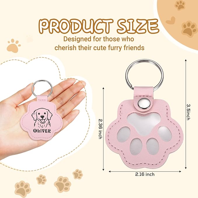 Custom Leather Pet Fur Keychain – Personalized Memorial Keepsake Keyring - Image 3