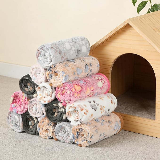 18 Pcs Dog Blankets for Small Dogs Washable Soft Fluffy Fleece Puppy Blankets - Image 5