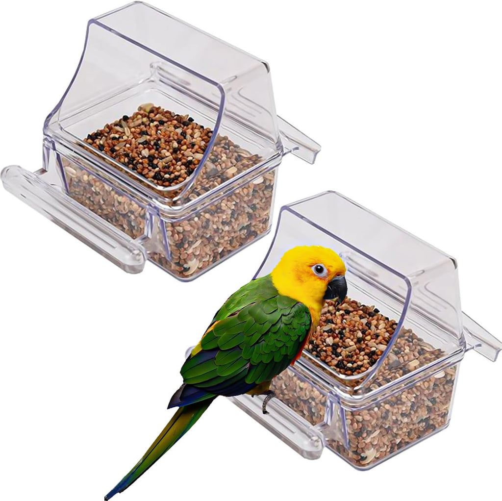 4 Pcs Bird Feeder Water Dispenser, Bird Feeder and Drinker Set, Automatic Bird Feeder for Cage, Hanging Bird Food Bowl, Bird Cage Accessories for Hamsters,Pigeons,Parrot