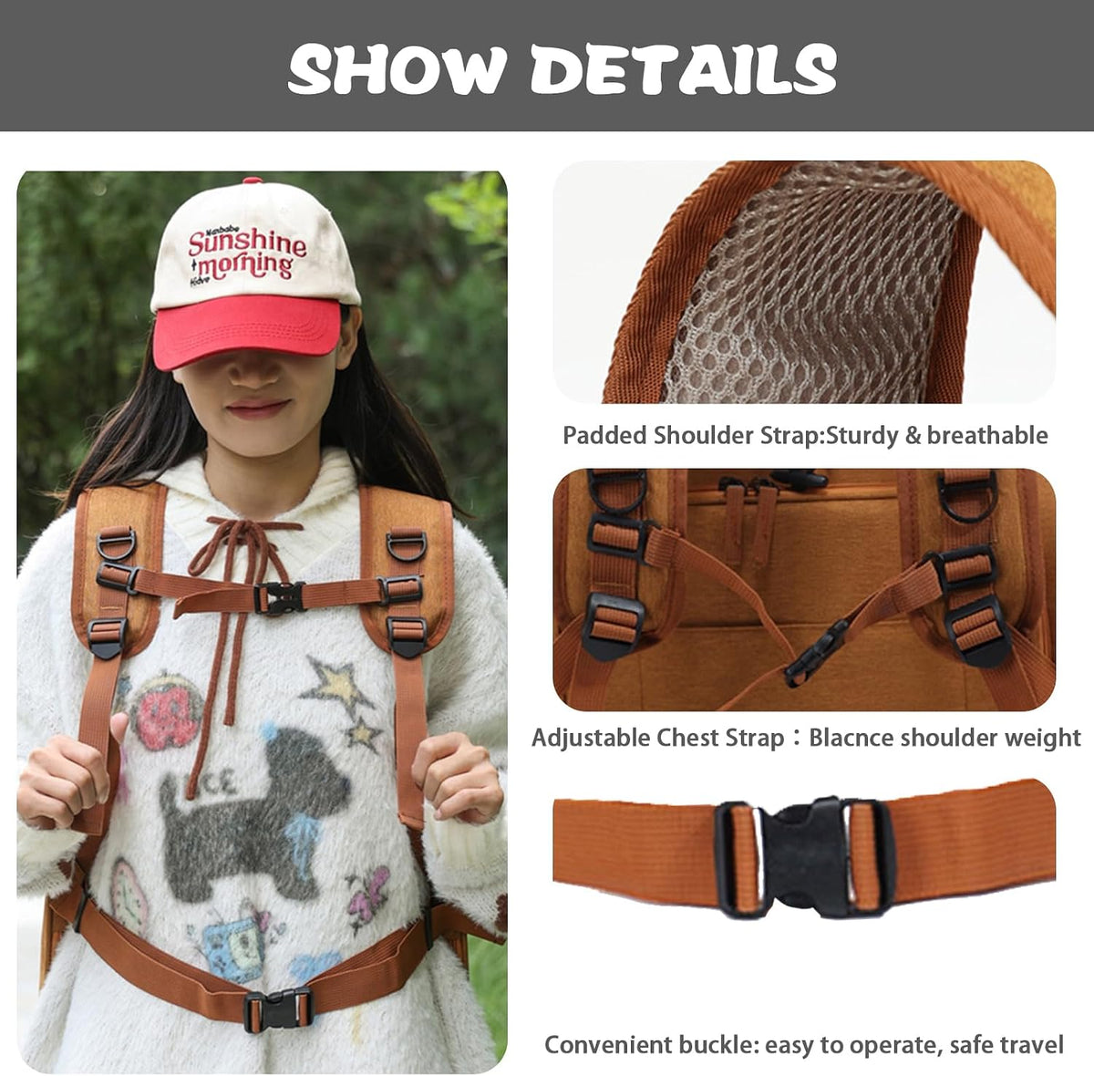 Cat Carrier Backpack, Airline Approved Expandable Pet Carrier, Breathable Mesh Backpack for Small Dogs & Medium Cats Hiking Camping Travel (Brown)